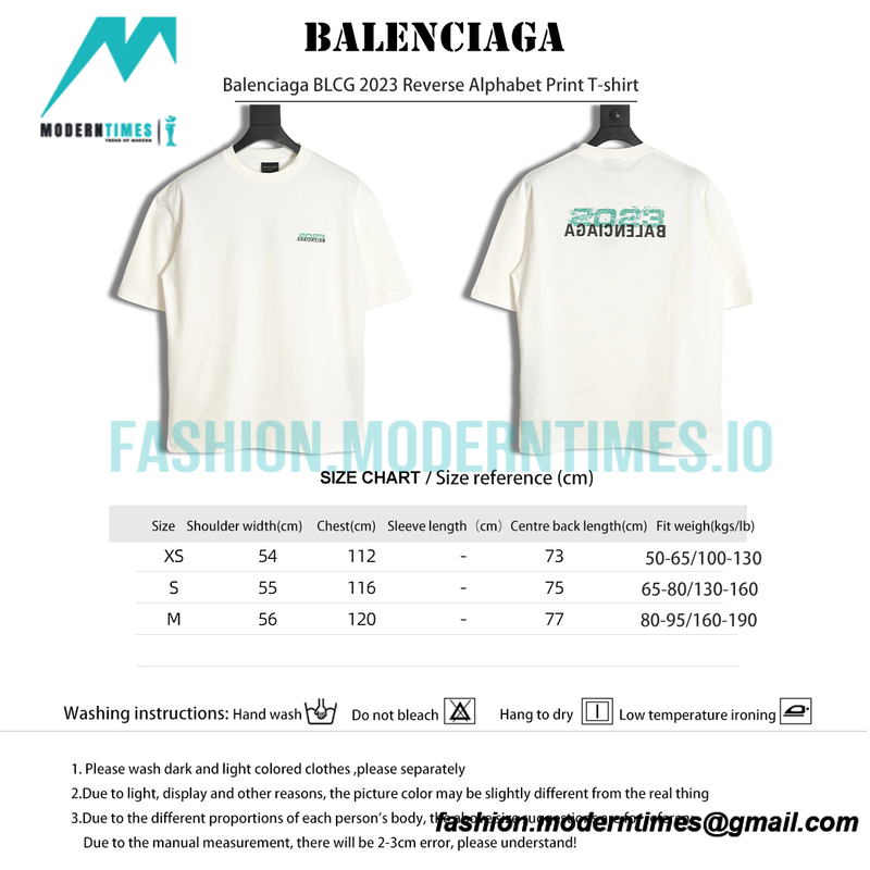 Balenciaga - 2023 Reverse Alphabet Print T-shirt